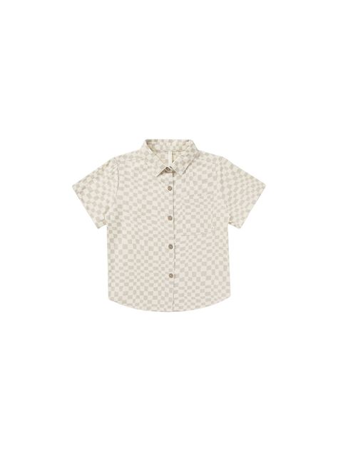 Rylee & Cru | Collared Short Sleeve Shirt || Dove Check
