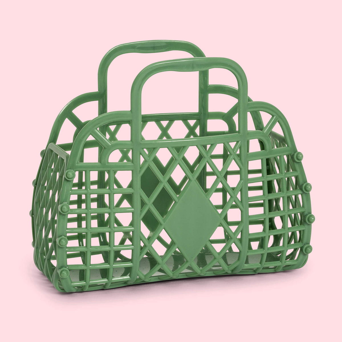 Sun Jellies Mini Retro Basket in Olive