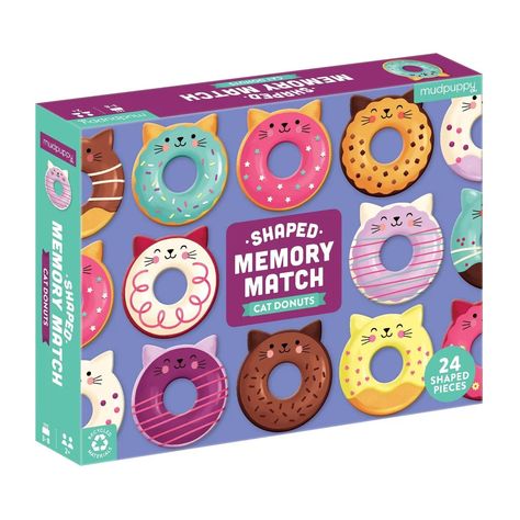 Mudpuppy Cat Donuts Shaped Memory Match