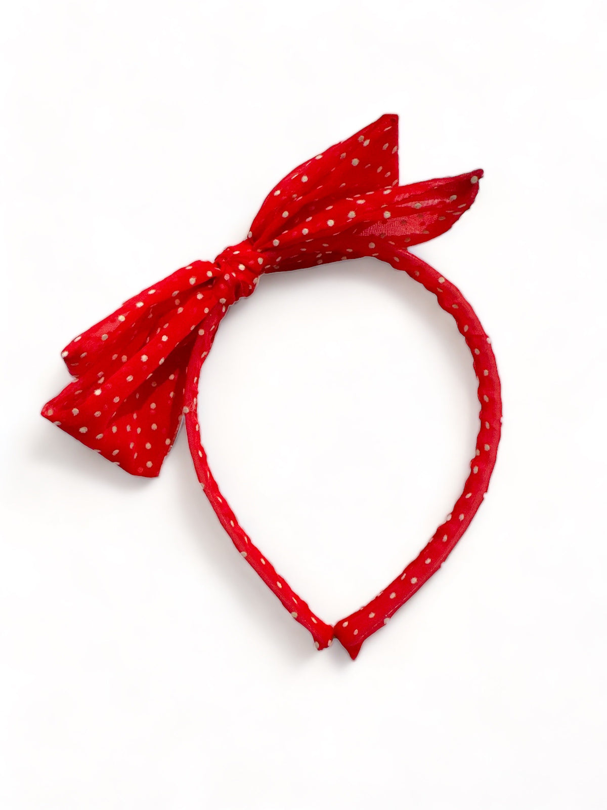 London &amp; Lulu Red Swiss Dot Bow Headband