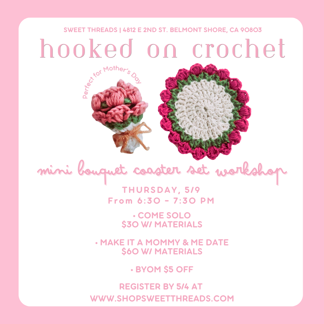 Hooked on Crochet Workshop: Mini Bouquet Coaster Set workshop (BEGINNER&#39;S LEVEL)