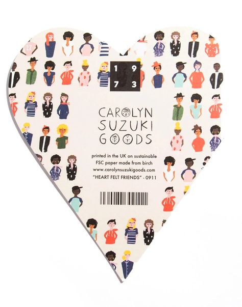 Carolyn Suzuki Heart Felt Friends - Die Cut Greeting Card