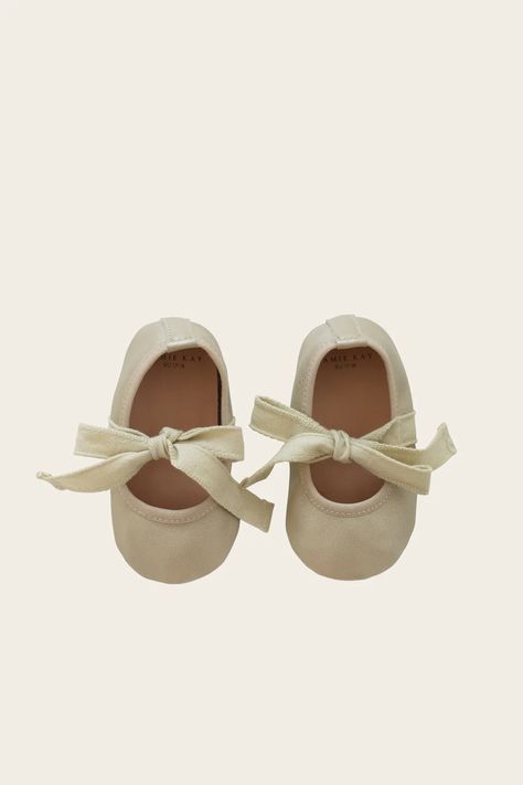 baby ballerina slippers in gold