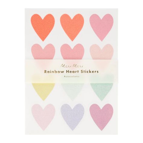 Meri Meri | Pastel Heart Glitter Stickers