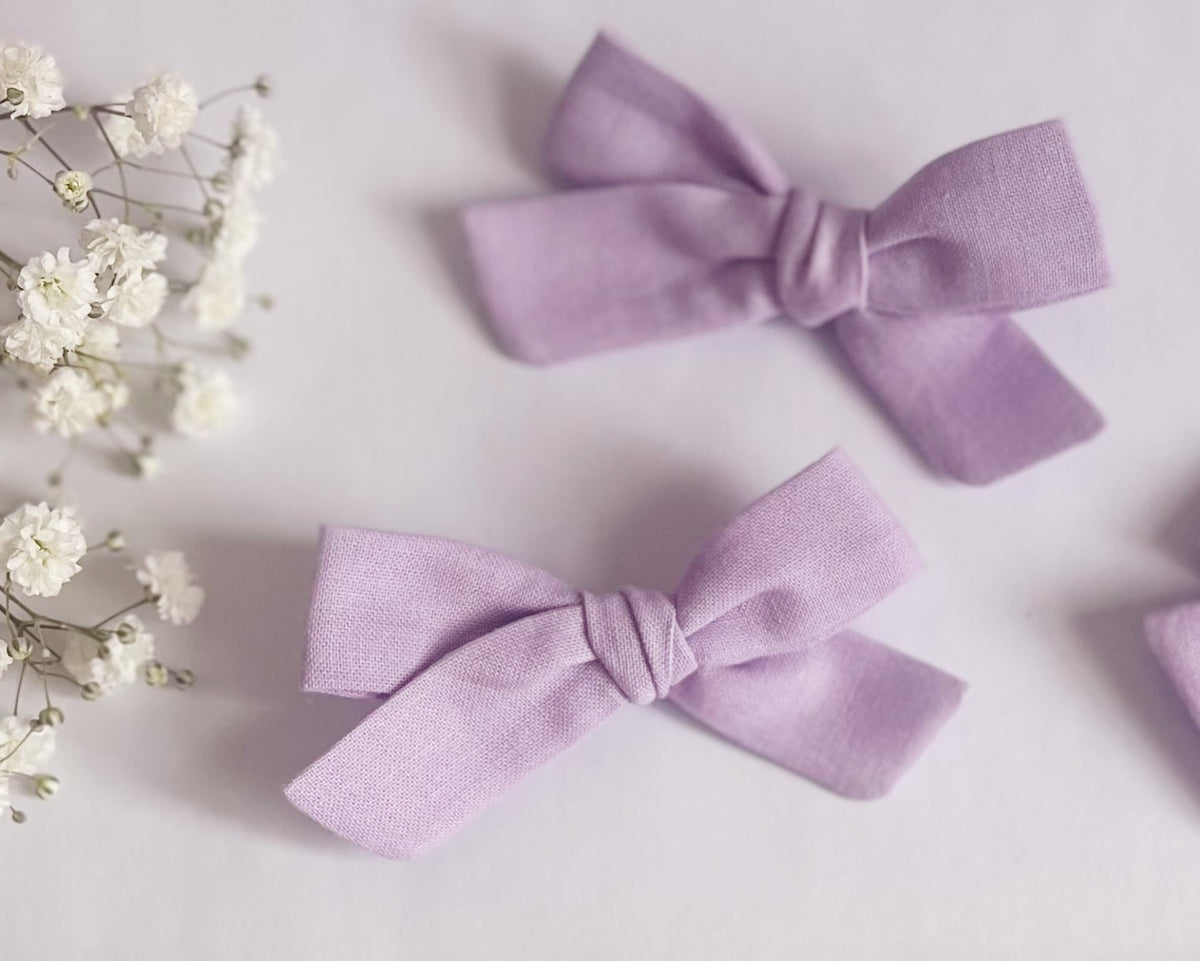 London &amp; Lulu | Lilac Small Bow Pigtail Set