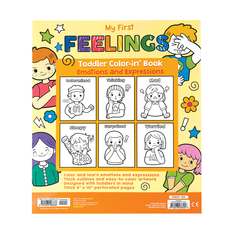 OOLY  Toddler Color-in Book My First Feelings