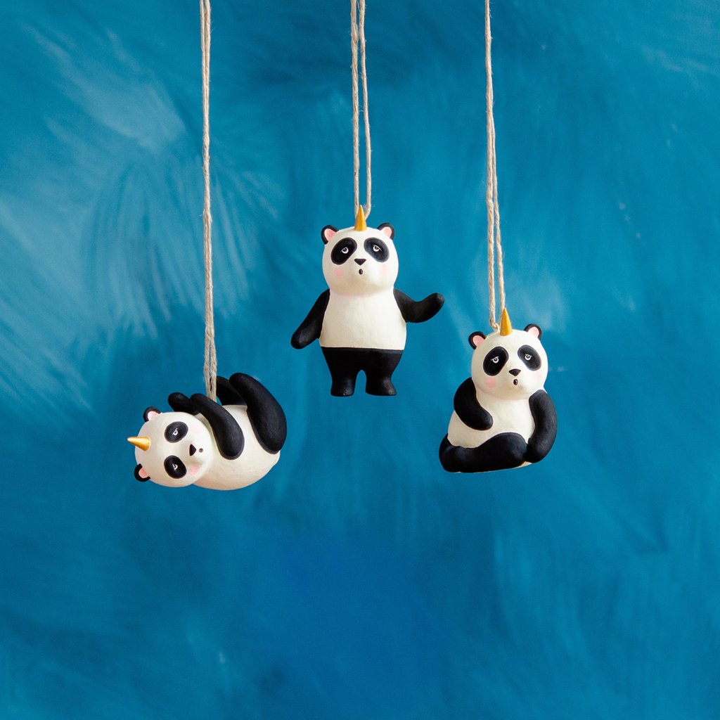 Glitterville Panda Unicorn Ornament | Sweet Threads