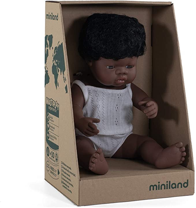Miniland Baby Doll African American Boy