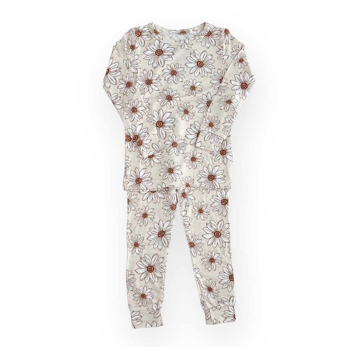 Emi Lei | Bamboo Two Piece Toddler Set | Neutral Daisy