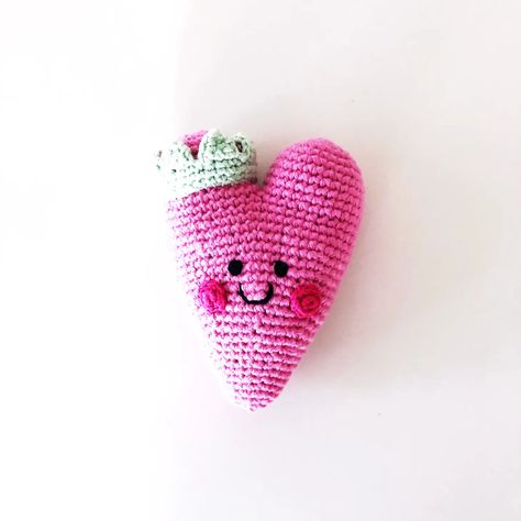 Pebble | Plush Heart Baby Toy - Pink