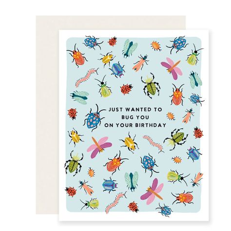 Slightly Stationery Bug You Birthday Card
