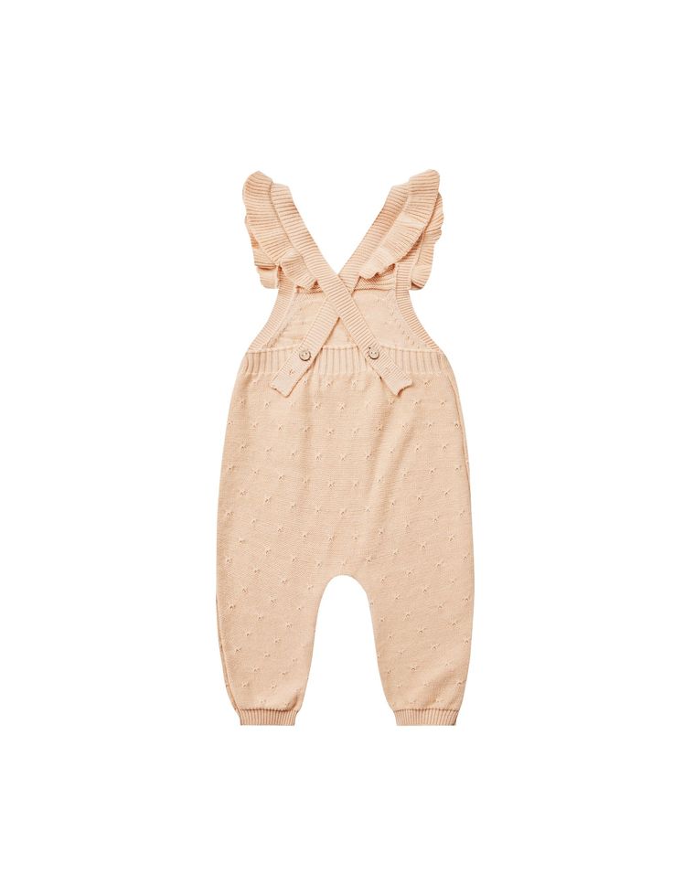 Quincy Mae Pointelle Knit Overalls Shell