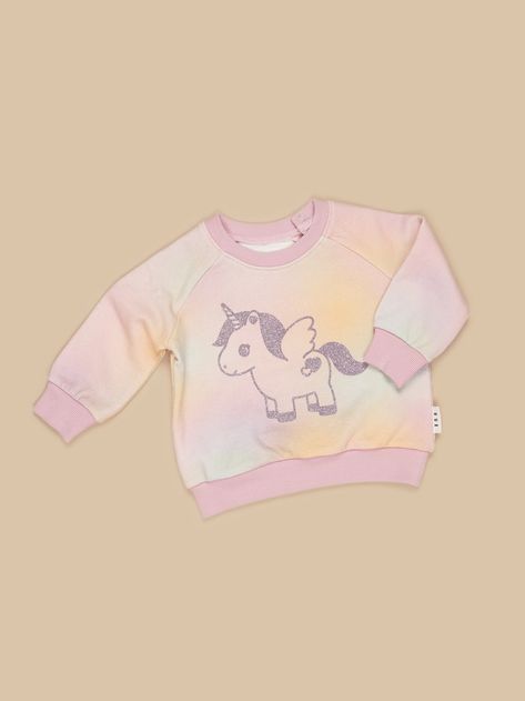 Hux Baby | Rainbow Swirl Glittercorn Sweatshirt