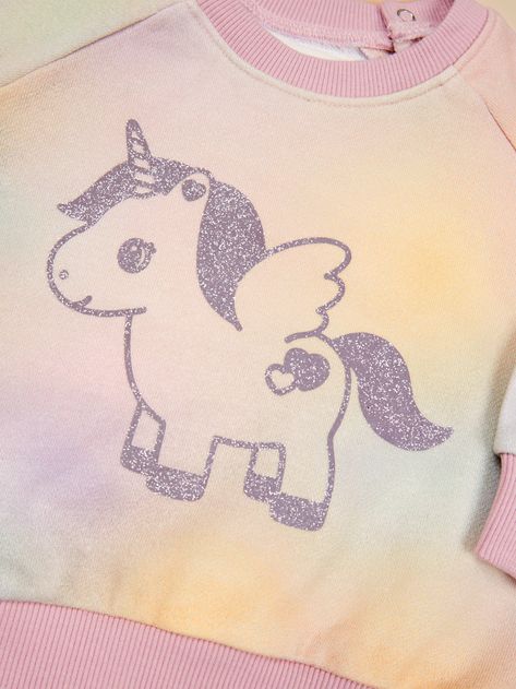 Hux Baby | Rainbow Swirl Glittercorn Sweatshirt