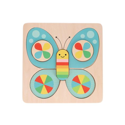 Petit Collage Little Butterfly Chunky Wood Puzzle