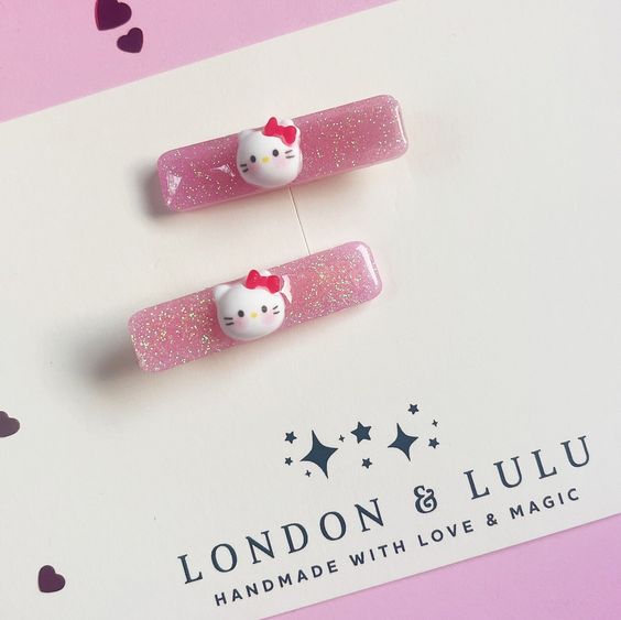 London &amp; Lulu HK Glitter Resin Pigtail Clip Set