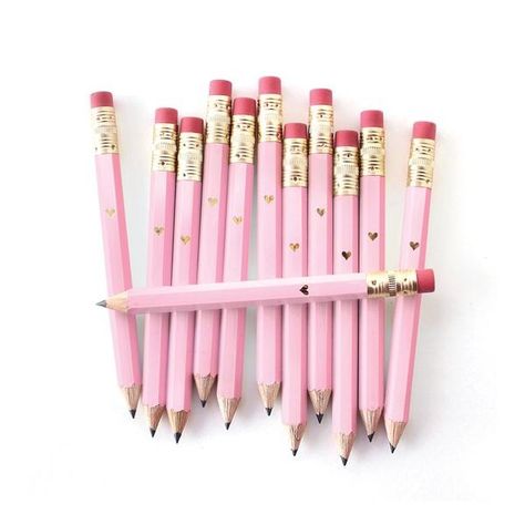 Inklings Paperie | Mini Pencils - Gold Heart/Pink