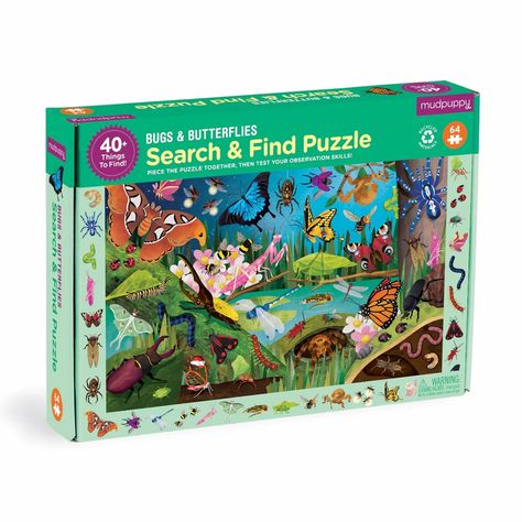 Bugs &amp; Butterflies 64 Piece Search &amp; Find Puzzle