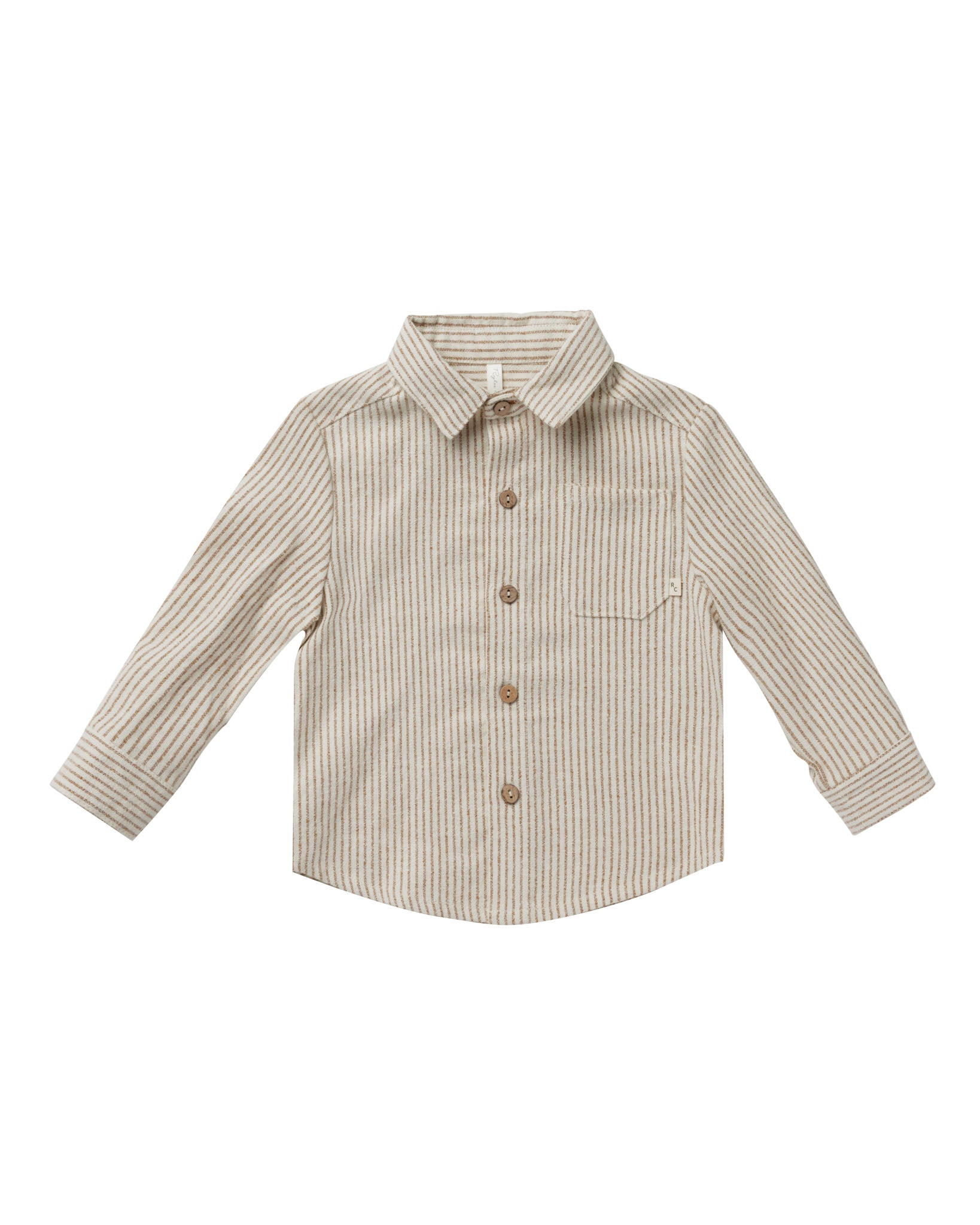 Rylee & Cru | Collared Long Sleeve Shirt || Brass Stripe