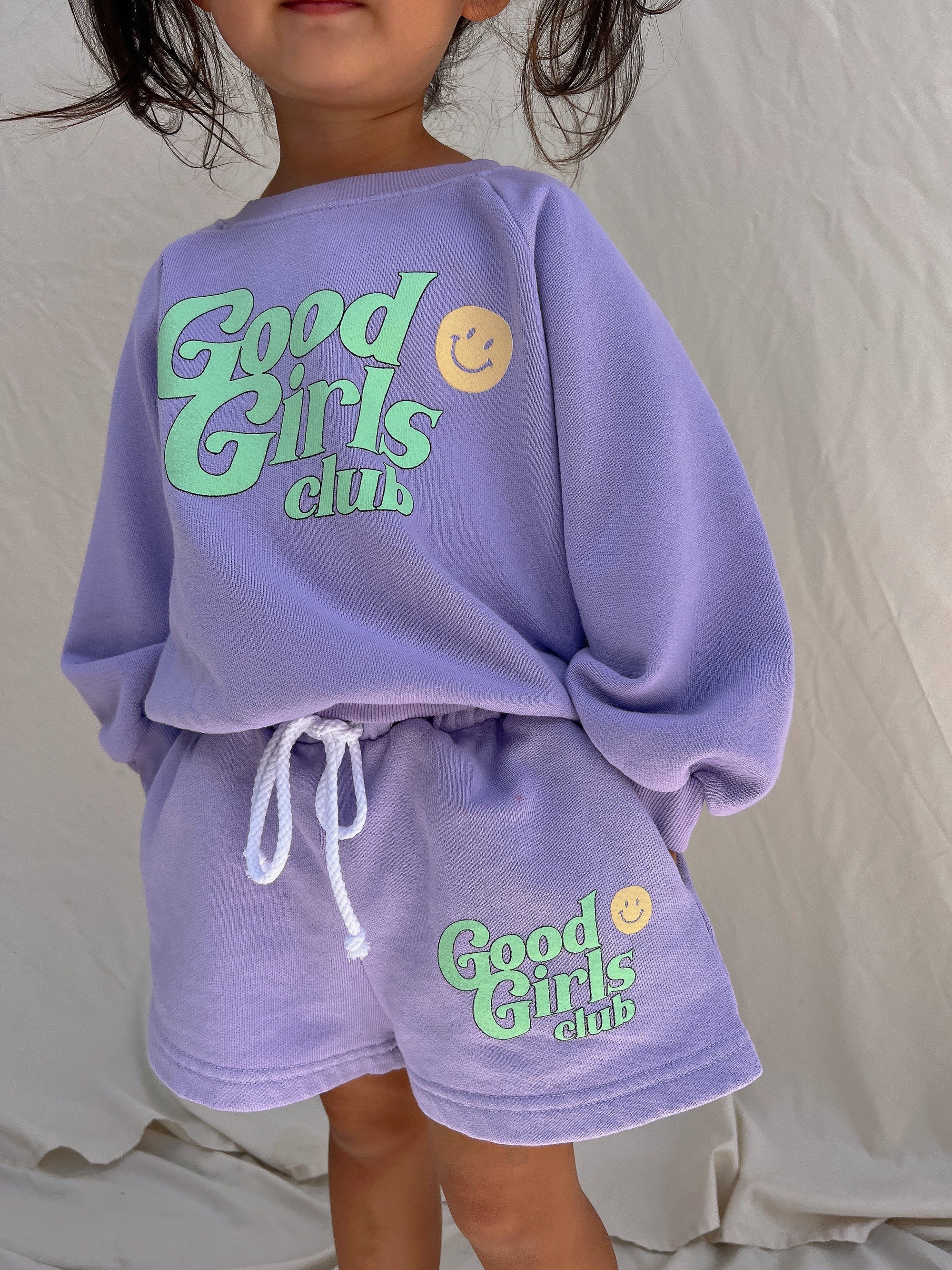 Sun Peony Coconut Grape Smiley Good Girls Club Sweatshirt