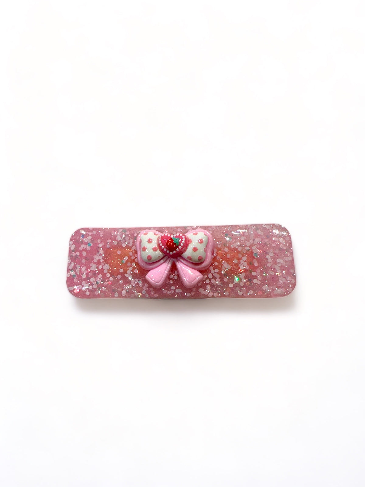 London &amp; Lulu Pink Glitter Strawberry Bow Resin Clip