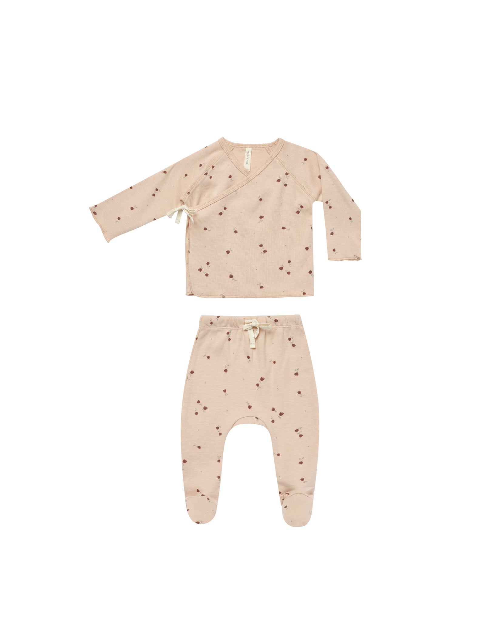 Quincy Mae | Wrap Top + Footed Pant Set || Tulips