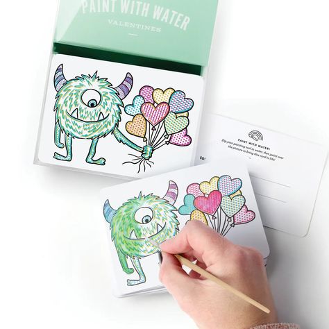 Inklings Paperie | Paint with Water Valentines - Monster