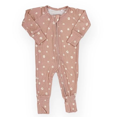 Emi Lei | Bamboo Convertible Footie Romper | Dainty Mauve Floral