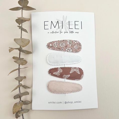 Emi Lei | Barrette Hair Clips || Mauve Butterfly Floral