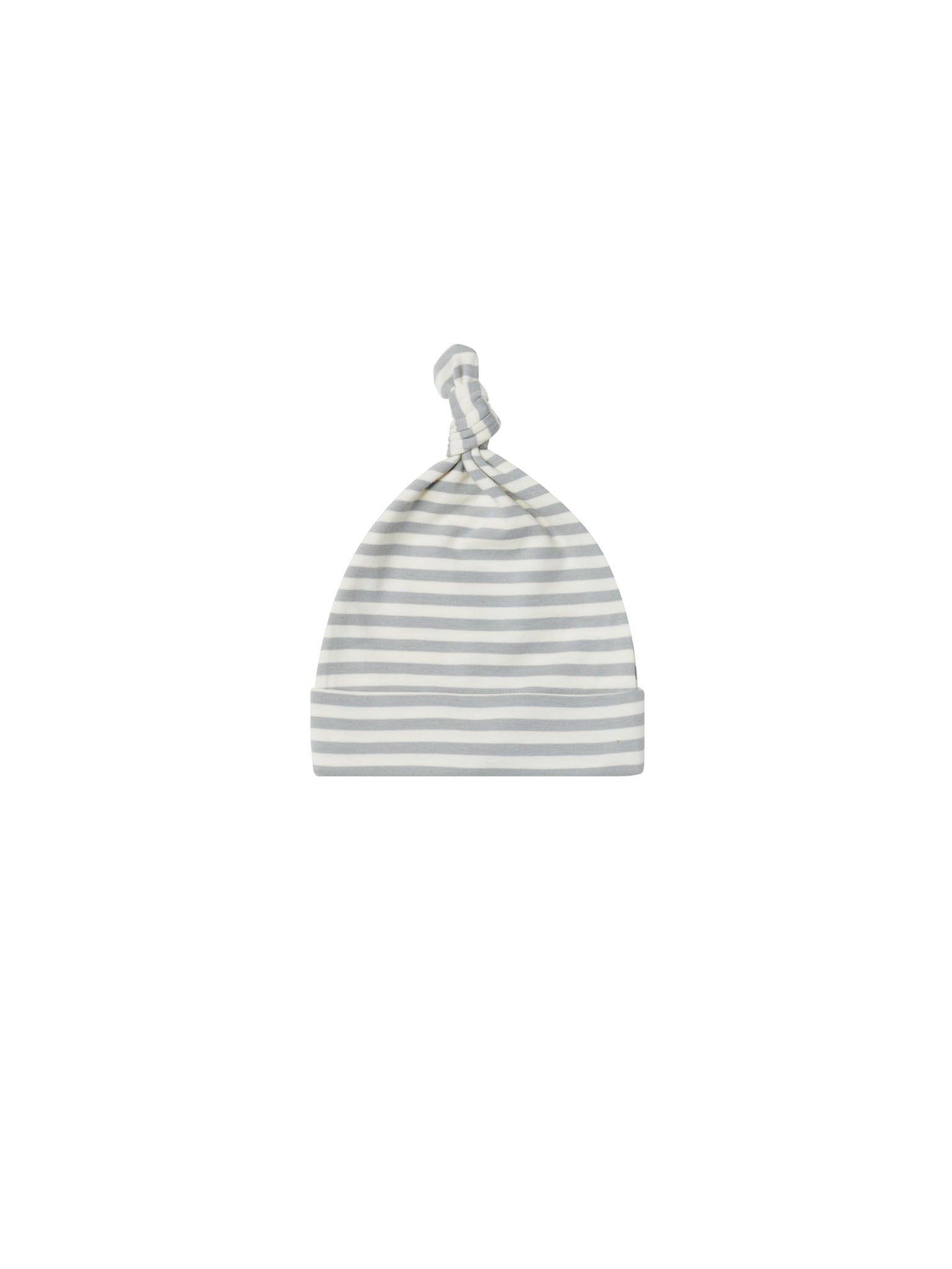 Quincy Mae | Knotted Baby Hat || Dusty Blue Stripe