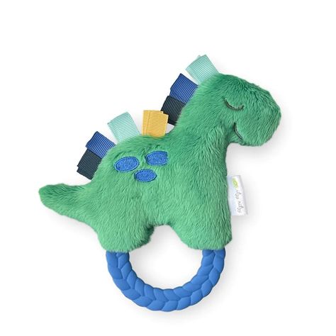 Itzy Ritzy | Ritzy Rattle Pal™ Plush Rattle With Teether || Dino