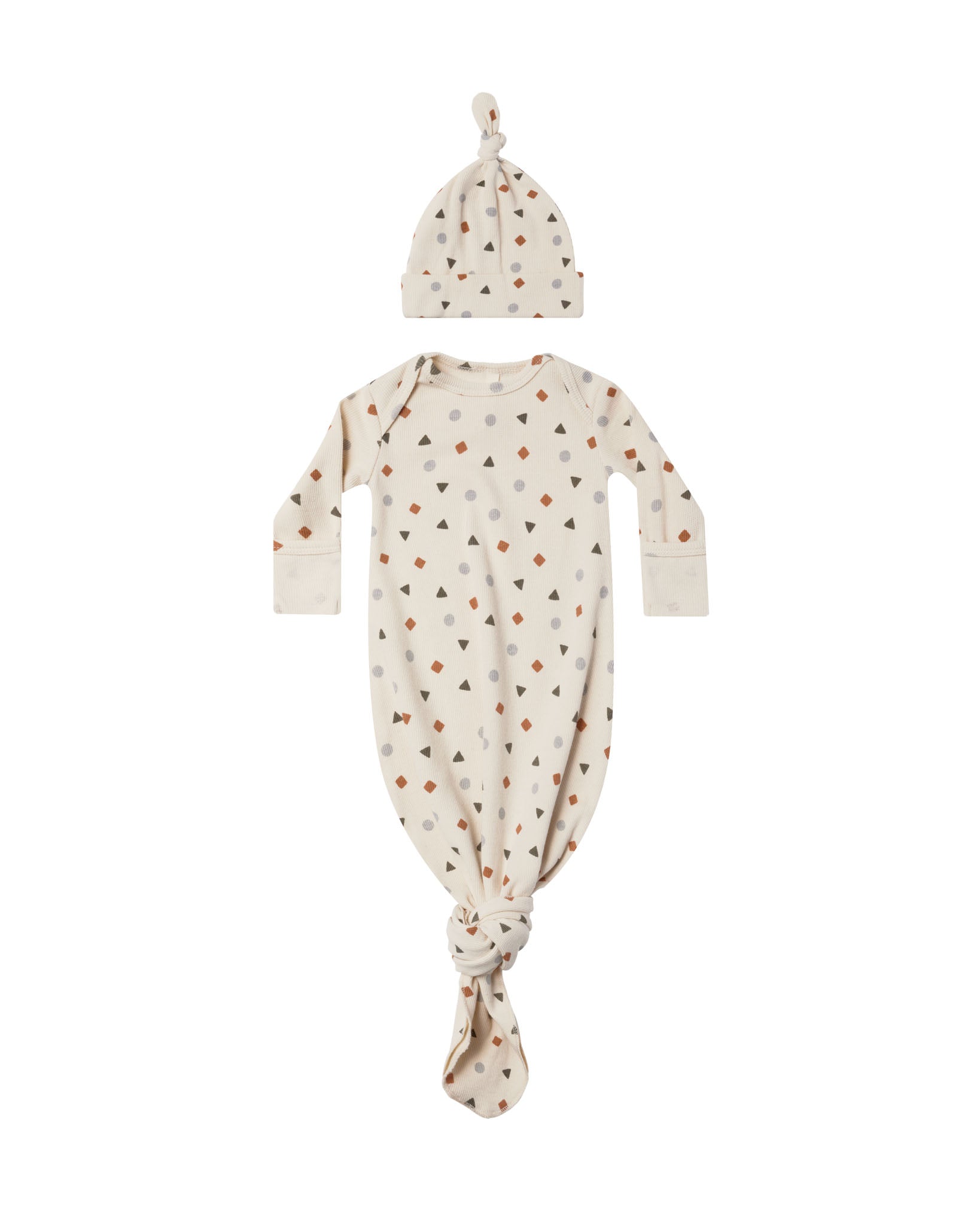 Quincy Mae | Knotted Baby Gown + Hat || Geo