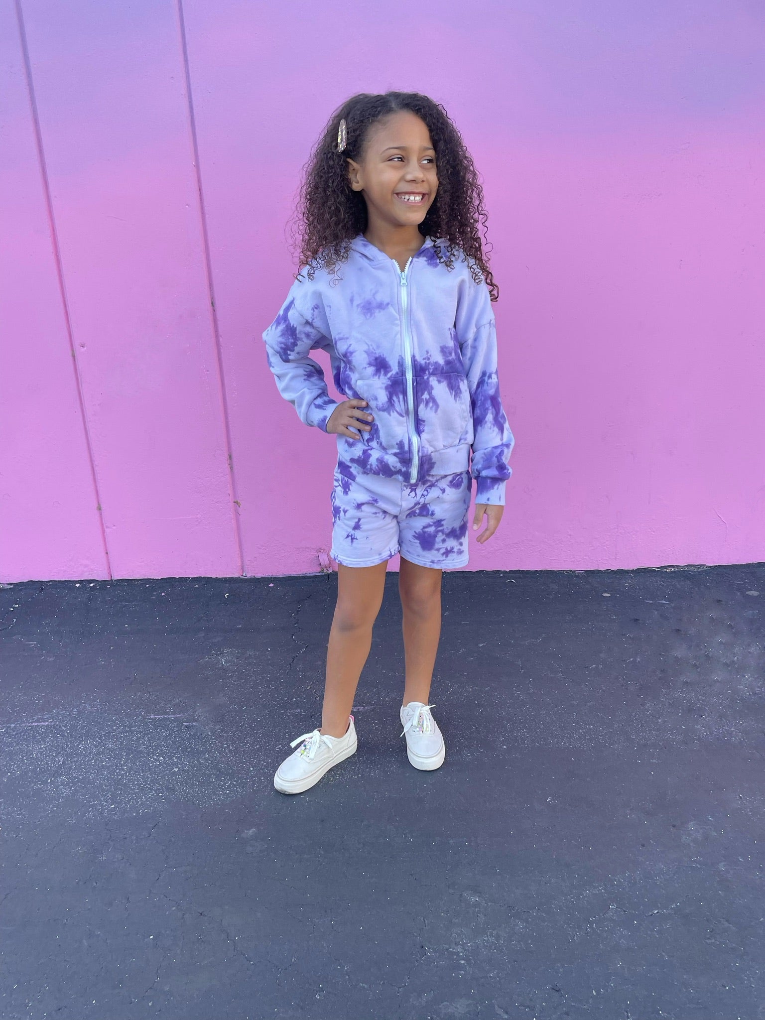 Happy Heart Crew | Purple Tie Dye Zip Up Hoodie Sweatshirt - Shop Sweet  Threads
