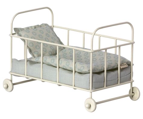 maileg micro cot bed in blue color
