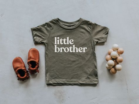 Gladfolk Little Brother Baby and Kids Tee in Olive