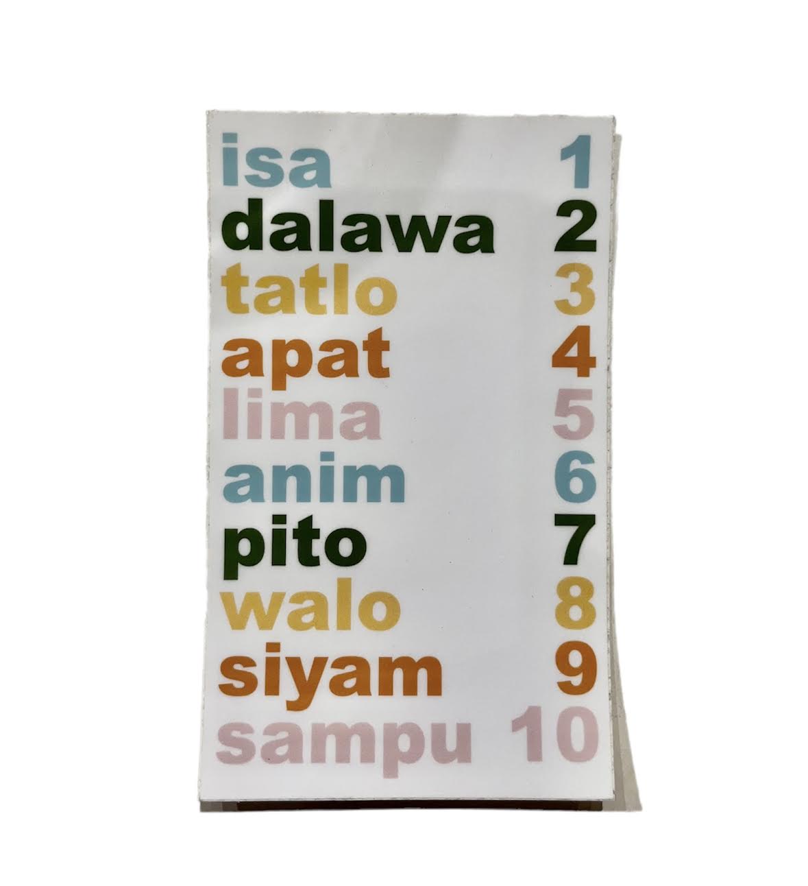 Pinay Mama Shop Tagalog Numbers Sticker