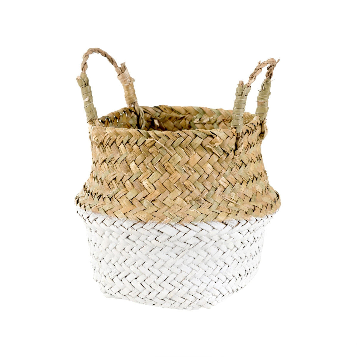 Indaba Baby Belly Basket in White | Sweet Threads