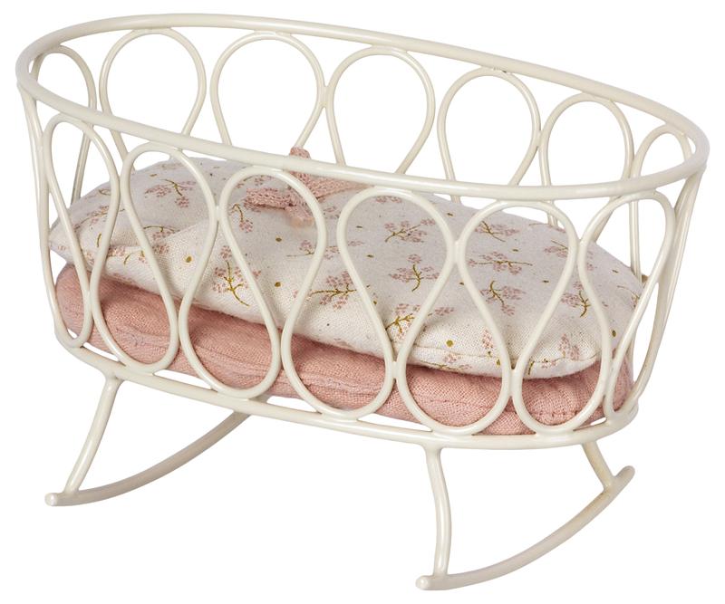 Maileg MY Cradle with Sleeping bag in Rose