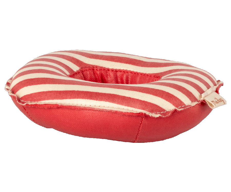 Maileg Rubber boat, Small mouse - Red stripe