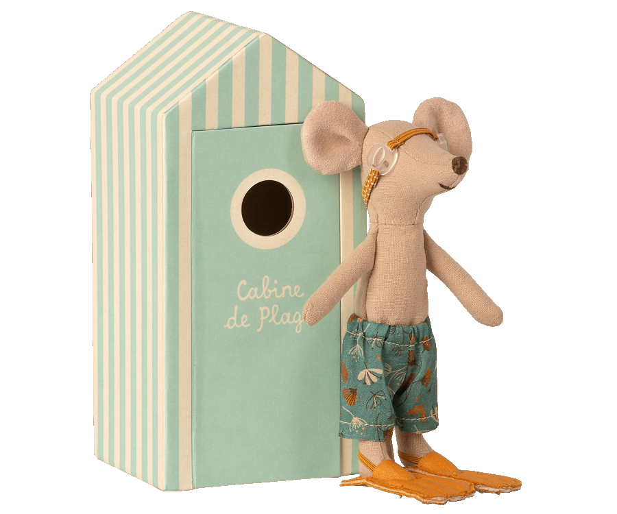 big brother mouse doll in beach cabin