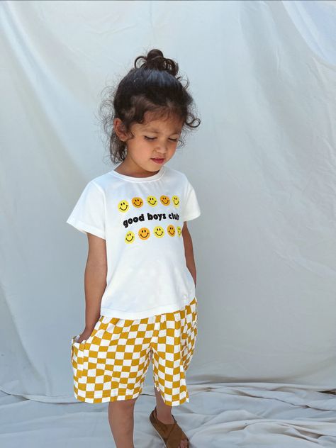 Sun Peony Coconut Good Boys Club Tee in Smiley Face