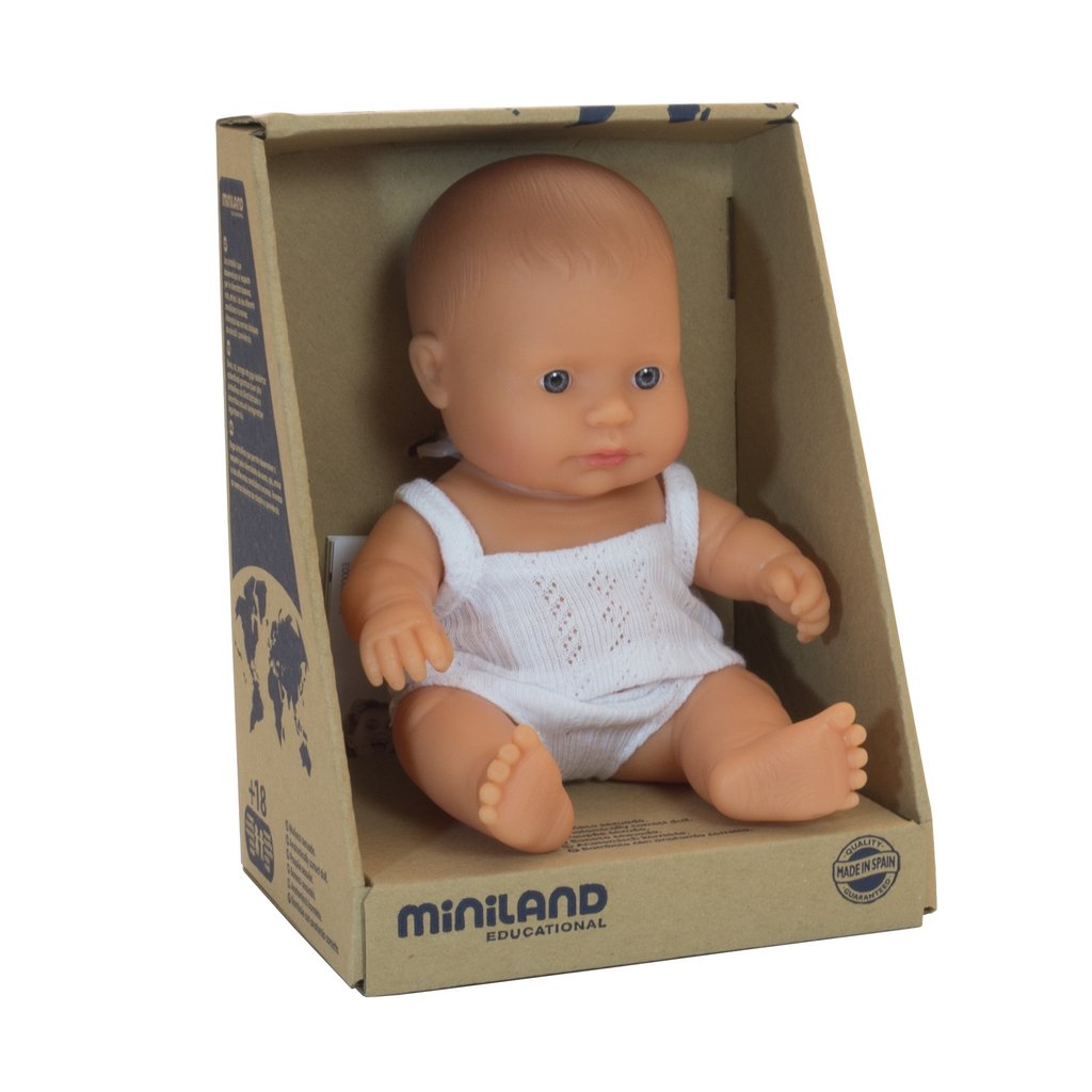 Miniland Newborn Baby Doll Caucasian Girl | Sweet Threads