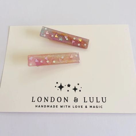 London &amp; Lulu Mica Marble Tie Dye Mouse Resin Hair Clips