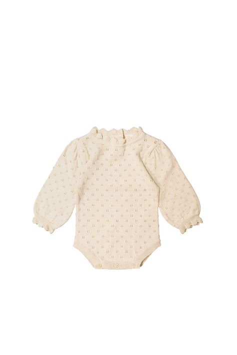baby girl knitted bodysuit in pale pink