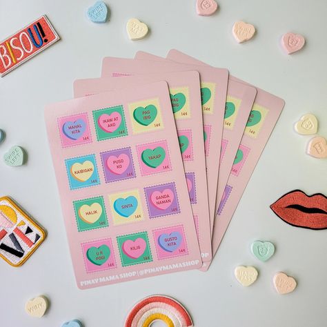 Pinay Mama Shop Filipino Valentine's Day Sweethearts Stickers 24 pack