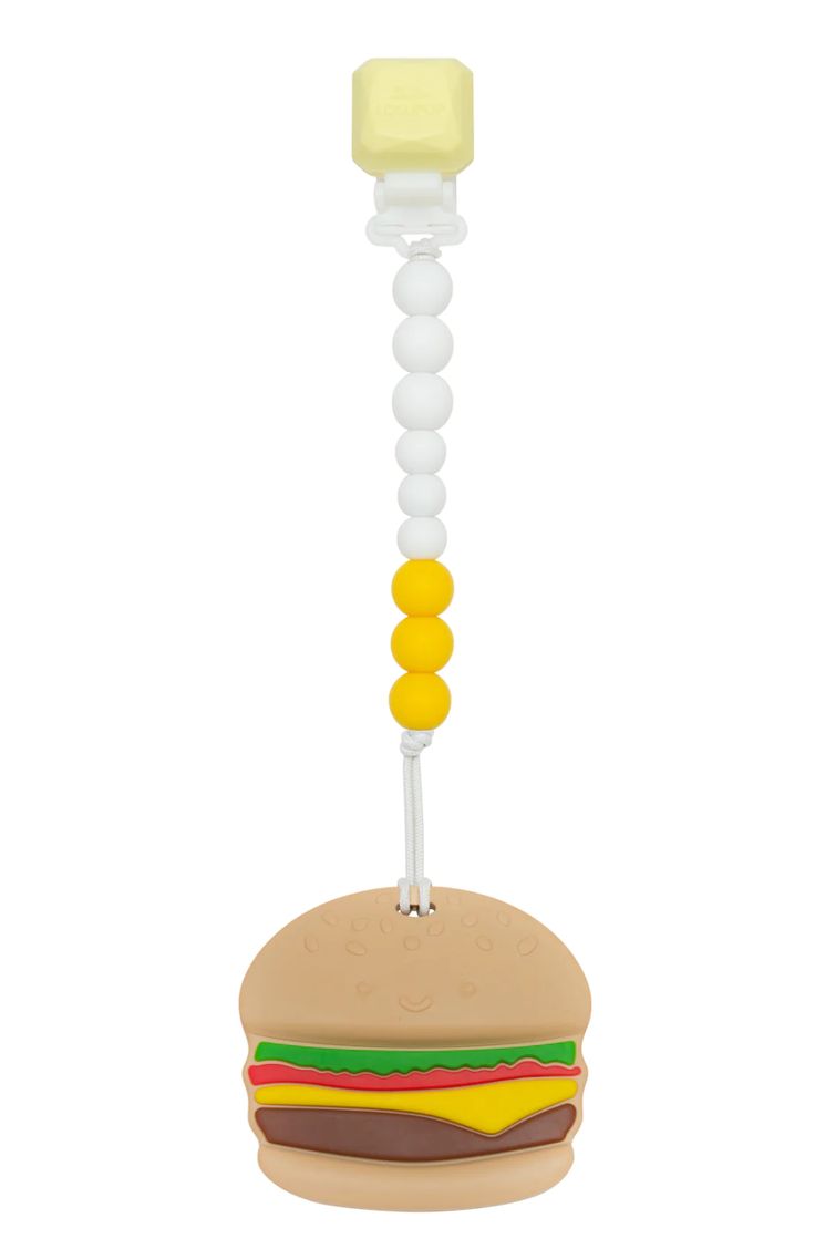 Loulou Lollipop Silicone Teether GEM Set in Burger