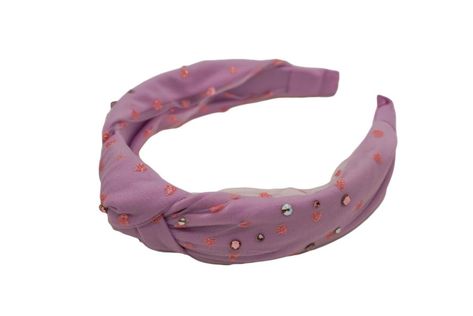 Bari Lynn | Crystallized Tulle Heart Headband || Purple