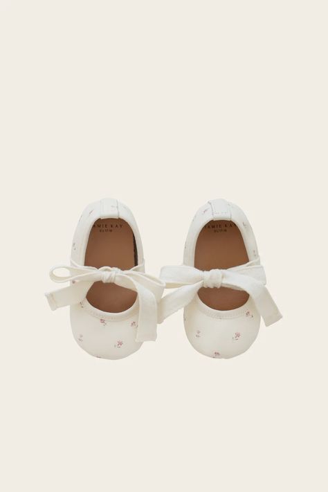 baby ballerina slippers in floral print