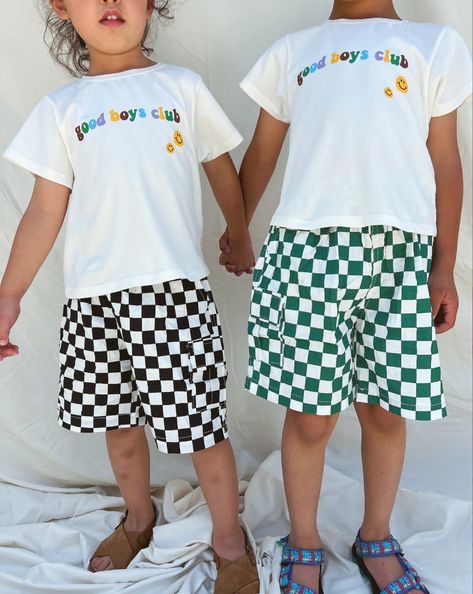 Sun Peony Coconut Good Boys Club Tee in Rainbow Text