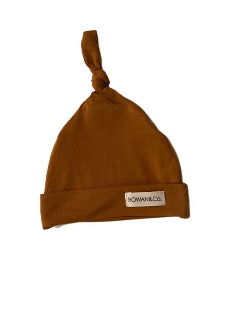 rowan and co baby beanie in copper color